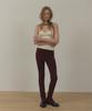 Lonkeu Winter Button Slit Shirring Leggings (Wine)