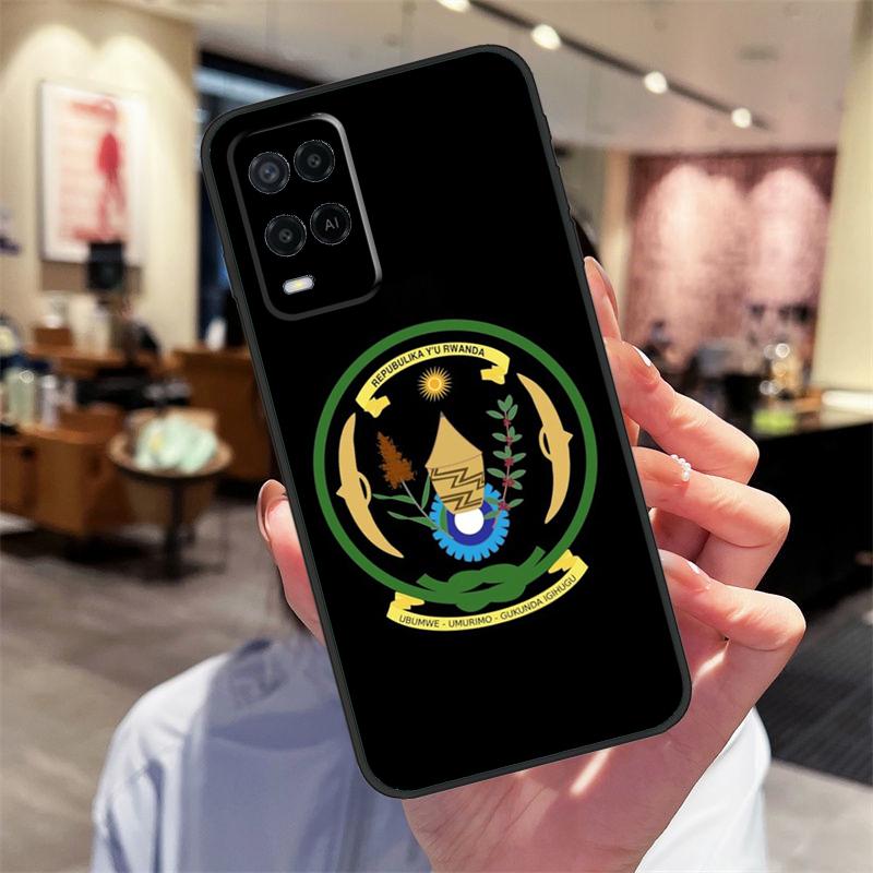 Rwanda Flag Coat Of Arms Case For Oppo A94 A74 A54 A18 A38 A58 A78 A98 A40 A60 A80 A16 A76 A96 A15 A17 A77 A57S Cover