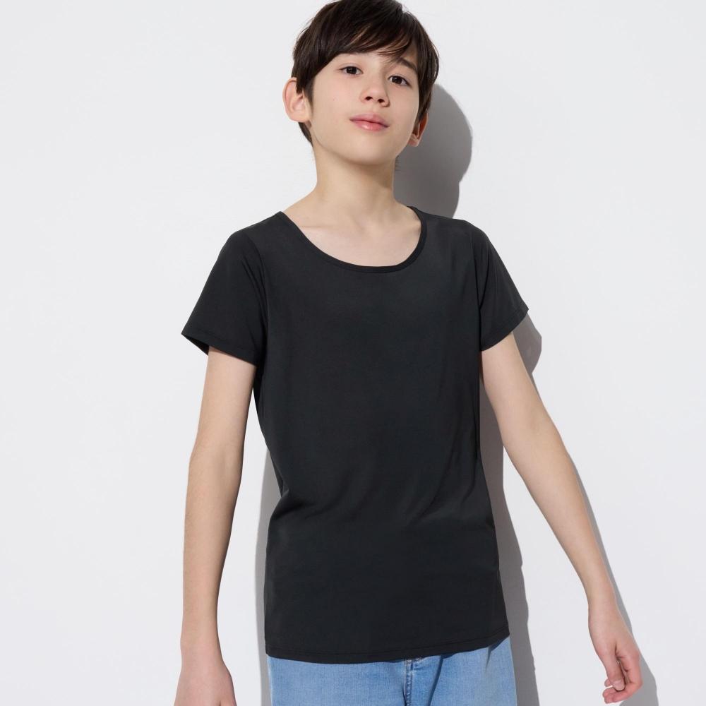 Футболка UNIQLO JAPAN Air Rhythm Mesh U-образным вырезом с короткими рукавами 09 BLACK/160 — фото 5