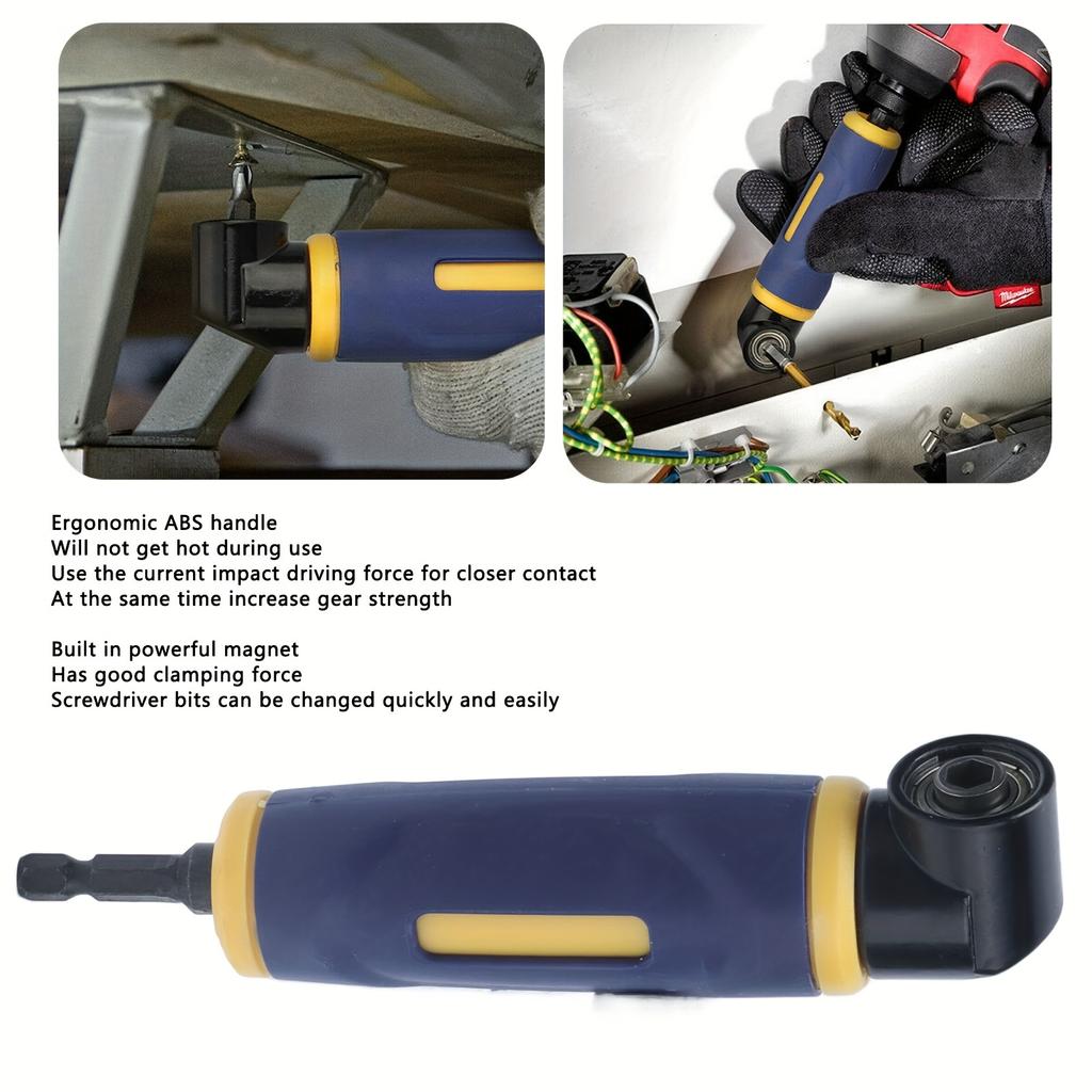 Right Angle Drill Adaptor 90 Degree Yellow Blue Drills Attachment Extension Driver 