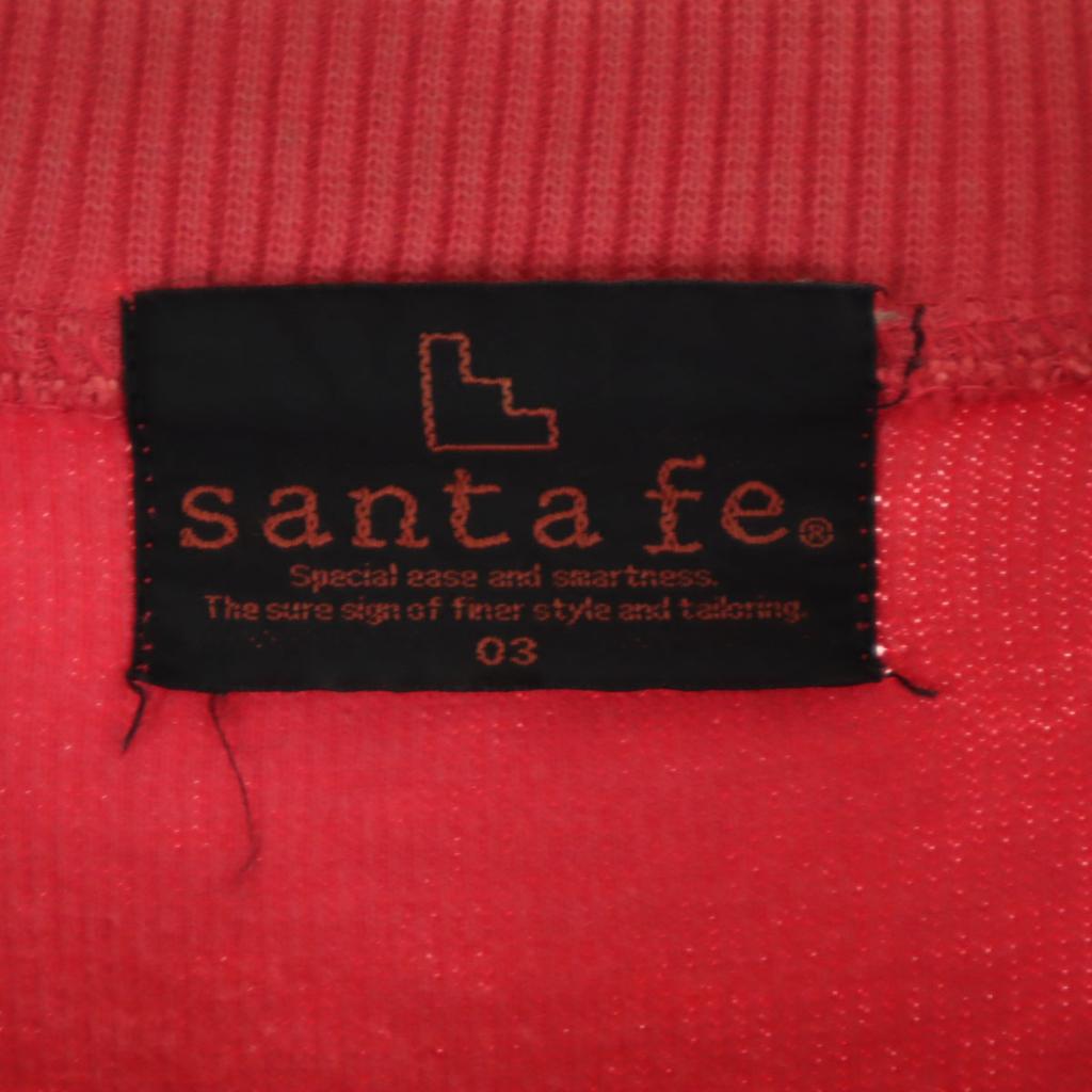 Santa Fe 90s Made In Japan Old Long Sleeve Design Embroidery Sweat 3 Pink Men's Used