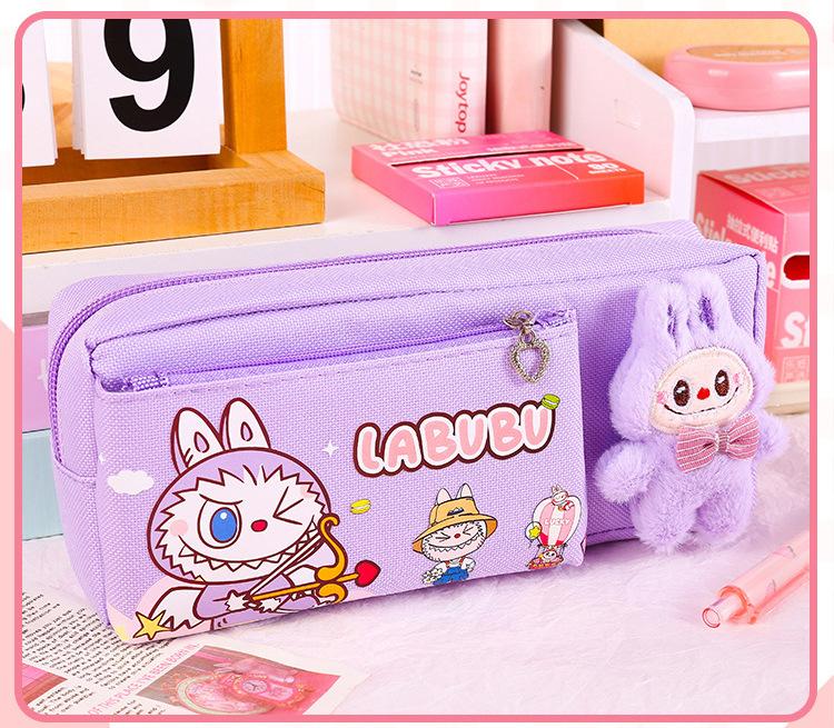 Cute Plush Rabbit Doll Stationery Box Trendy Play Pencil Bag Doll Bag Pencil Bag Stationery Bag Student
