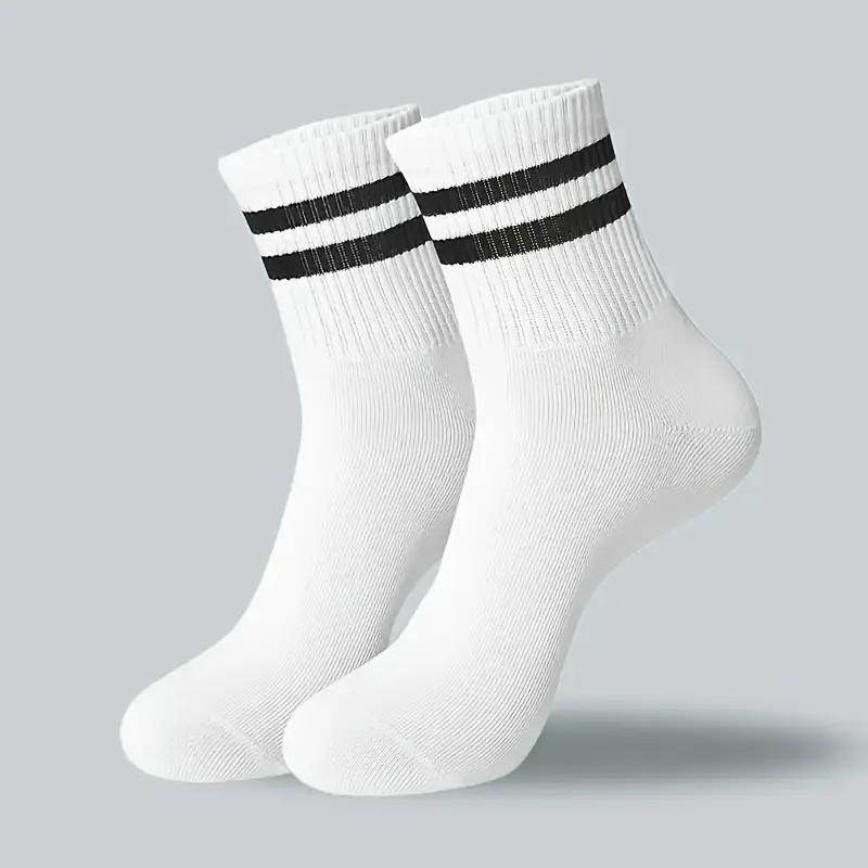 6/10/20 Pairs Men Women Striped Socks Fashion Color Soft Comfortable Sweat Absorbing Breathable Lovers Sports Style Casual Socks