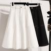 DIMANAF 2026 Primavera Verano Tallas Grandes Faldas para Mujer Cintura Elástica Oversize Casual Dama Faldas Largas Vaquera Algodón Lisas