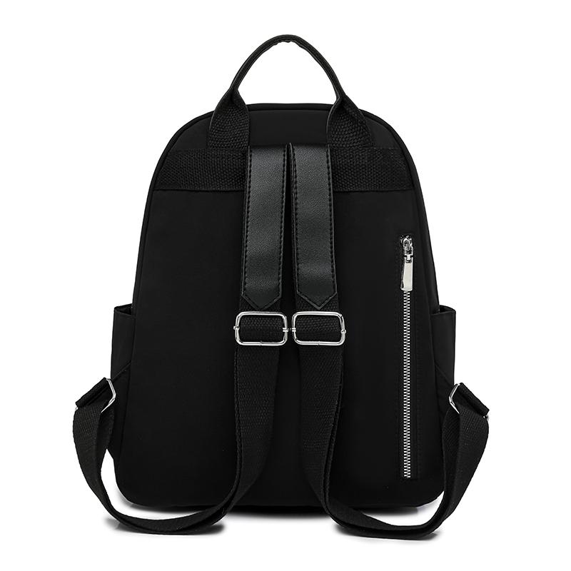 Women's Solid Color Backpack Student Schoolbag Oxford Cloth Travel Small Backpack