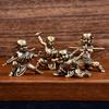 Mini Cute Kung Fu Little Monk Statue Creative Brass Home Decoration Sculpture of Chinese Kung Fu Figures Desktop Ornament Crafts