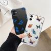 LUPWAY Blue Butterfly Aesthetic Silicone Soft For iPhone 13 Pro Max 7 8 Plus XS XR Back Cover For iPhone 11 12 Pro Max TPU Case
