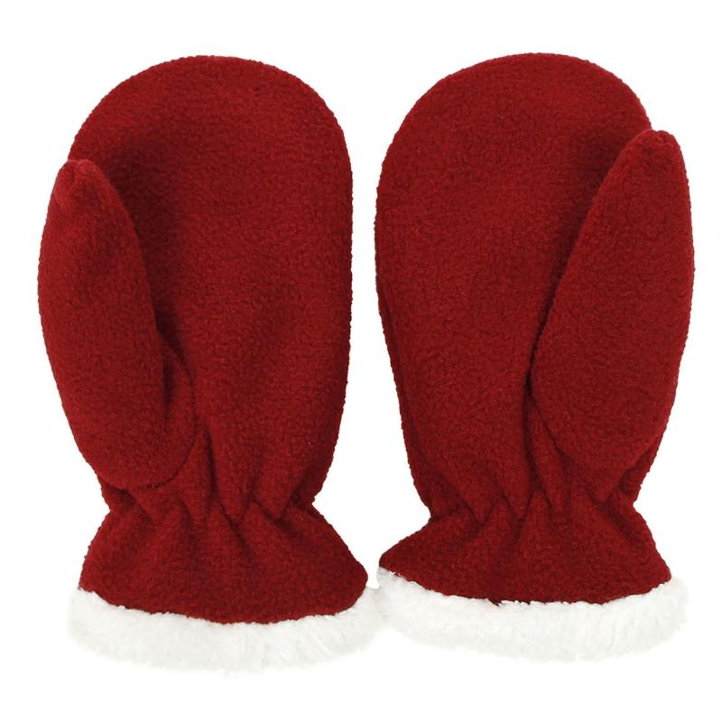 Solid Color Gloves Warm Full Finger Mitten Simple Winter Outdoor Gloves Fuzzy Plush Gloves for Boys Girls Multi Size