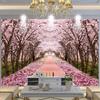 3d Romantic Space Extension Wallpaper Cherry Tree Mural Living Room Tv Sofa Wall Murals Home Decor