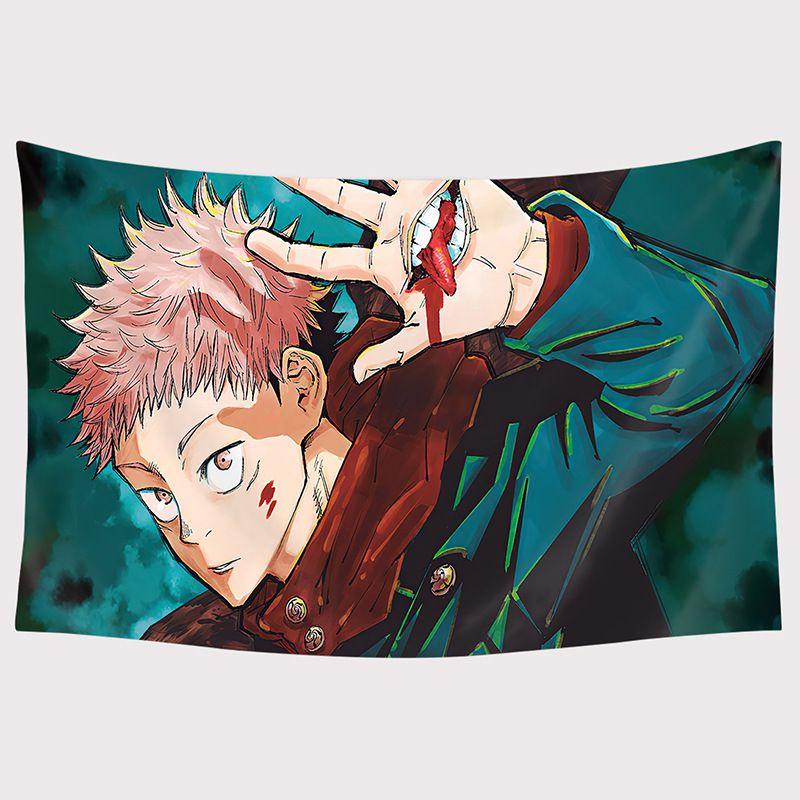 Anime Jujutsu Kaisen Wandteppich Hintergrundtuch Heim Wandbehang Dekor Druck