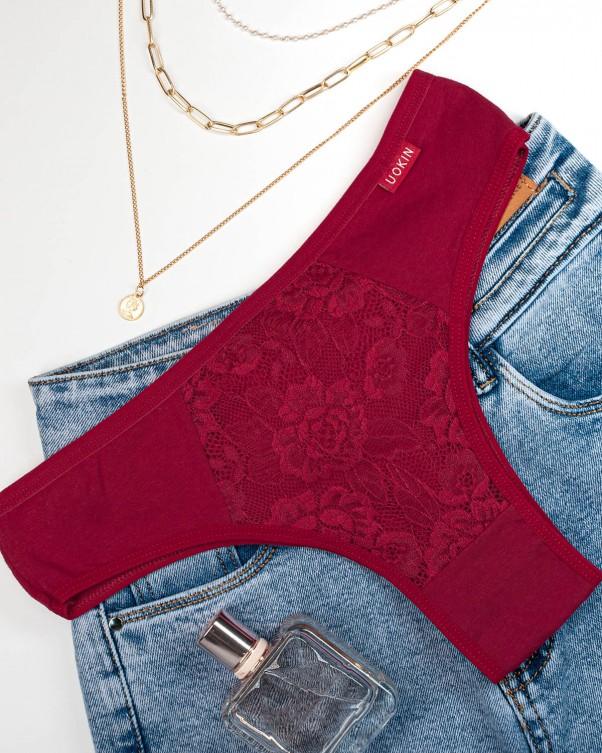 Bavlněné kalhotky s krajkou ISSA Plus