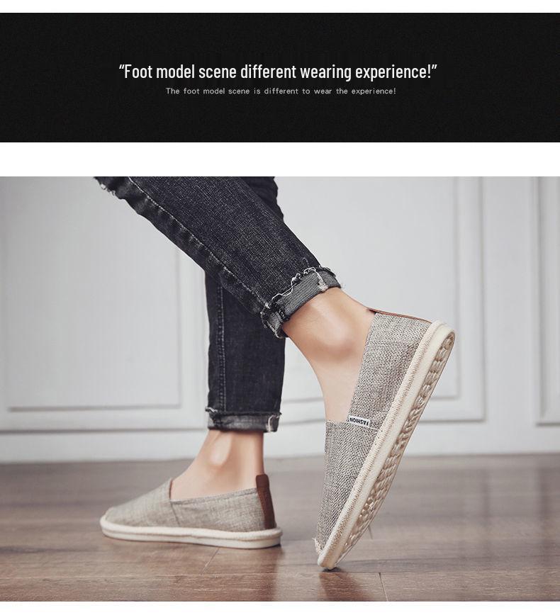 Men's Summer Breathable Linen Slip-On Loafers with Deodorant