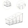 Clear Desktop Organizer with 4 Compartment Sturdy for Coffee Pods 15x8.8x7cm Transparent Storage Box for Office Supplies