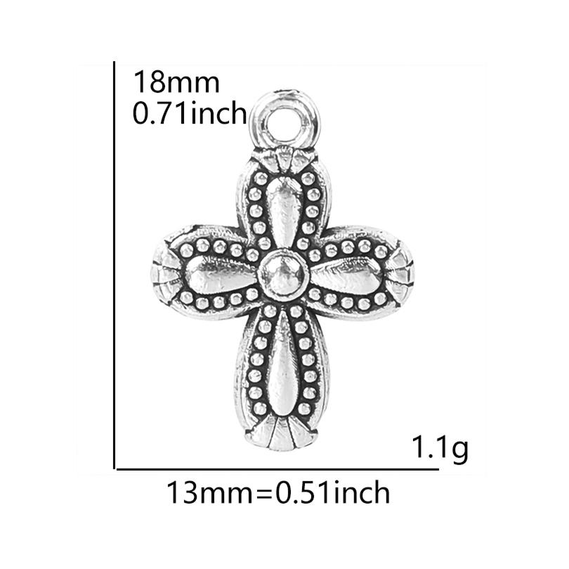 6pcs Religious Metal Retro Silver Color Cross Pendant Charms For Jewelry Making Bulk Christ Jesus Pendants DIY Necklace Earrings
