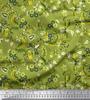 Soimoi Japan Crepe Satin Fabric Leaves & Floral Artistic Decor Fabric Printed Metre 42 Inch