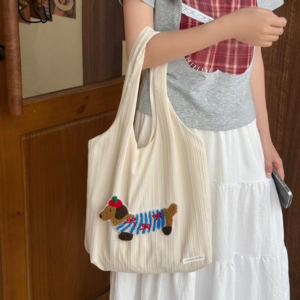 

Вместительная сумка-тоут с мультяшными животными, универсальная женская сумка под мышку, холщовая сумка на плечо, для девочек синий