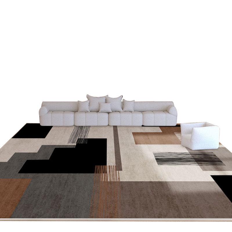 French Modern Luxury Black & White Plaid Carpet for Living Room & Bedroom