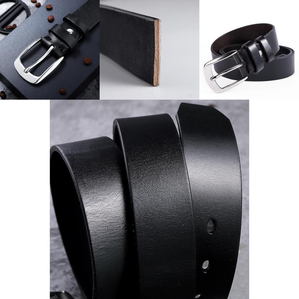 Classic Men's Genuine Leather Belt Steel Pin Buckle Top Layer Cowhide