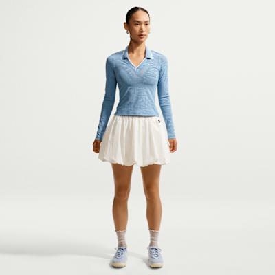 Nike T Shirts Women's Blue/White Lapel