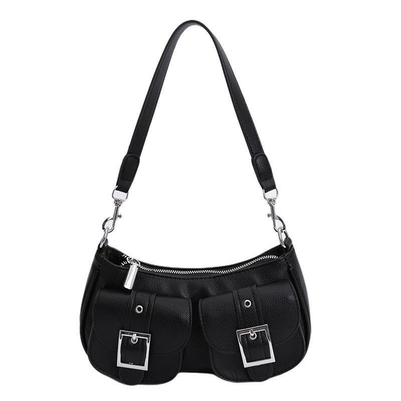 Niche Fashion Trend Armpit Bag Autumn New Multi-pocket Retro Baguette Locomotive Bag Single Shoulder Women