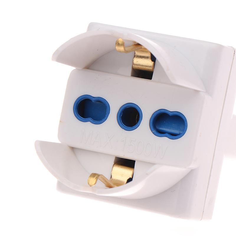 1 Piece 3 Ways Socket Italy Travel Plug Adapter Multi Port Outlet Italian Standard 10A 250V Home Appliances