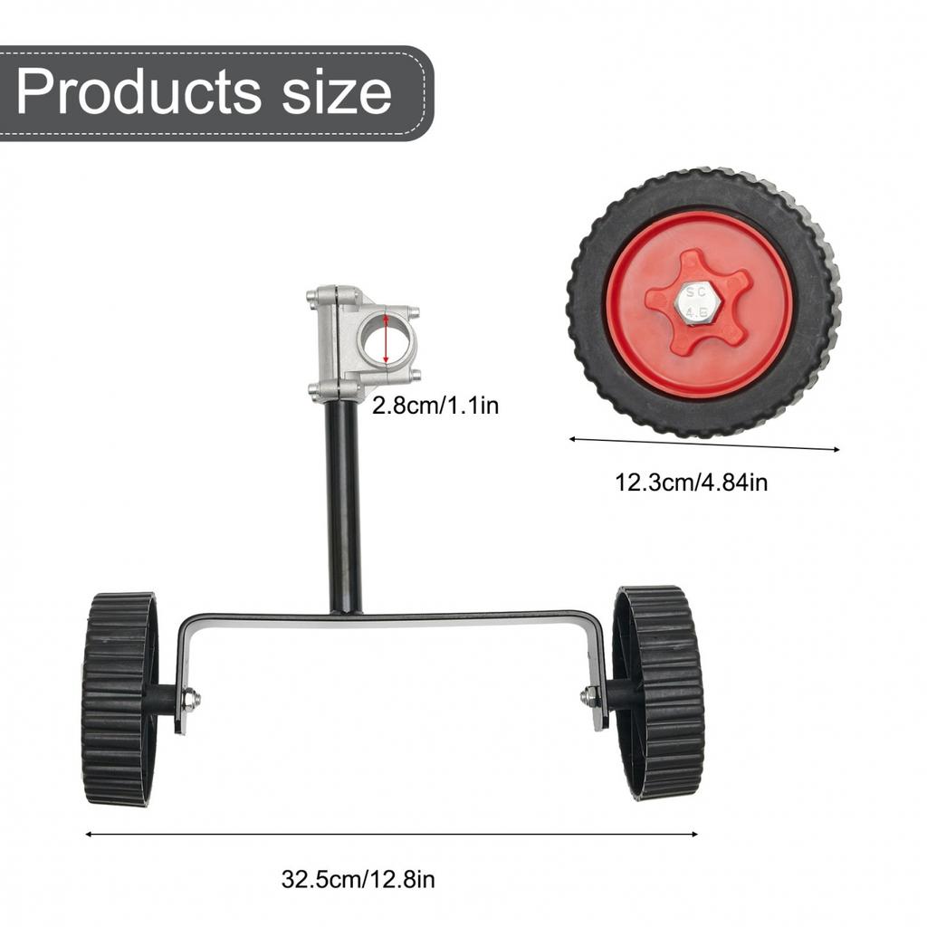 12.3 Cm / 4.8 Inch Support Wheels Adjustable Fitting Metal + Plastic