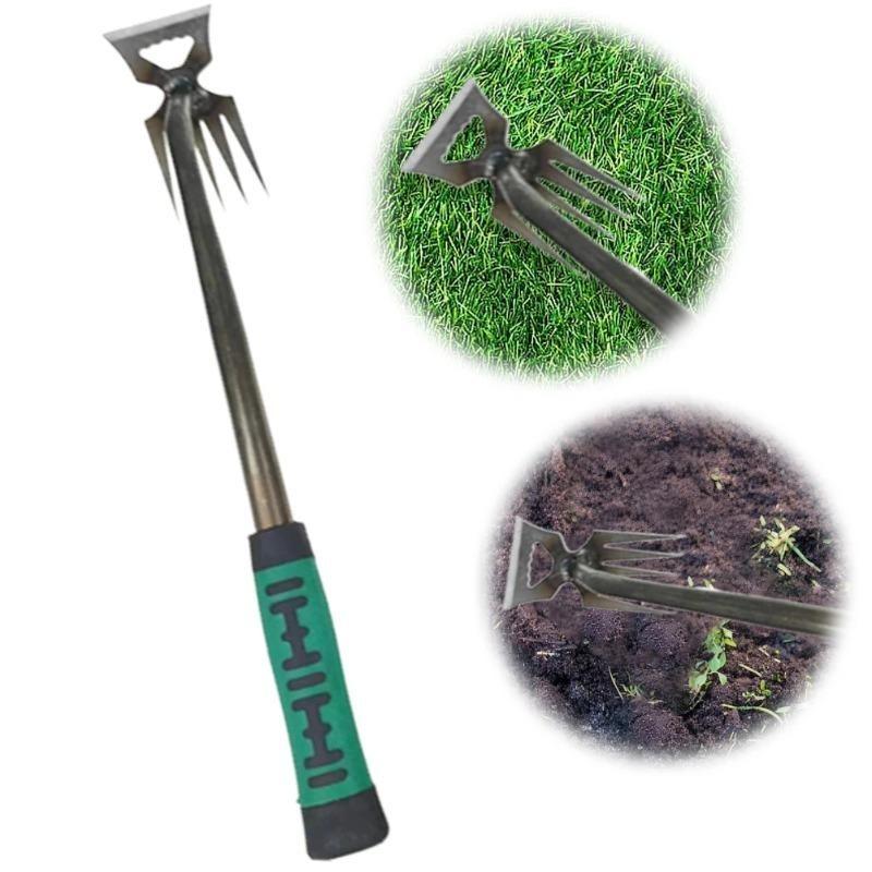 

2 in 1 Hand Weeder Tool Weed Puller Shovel Weed Remover 5/6/11 Teeth Garden Lawn Loose Soil Hand Gardening Tool 5 tooth зелёный