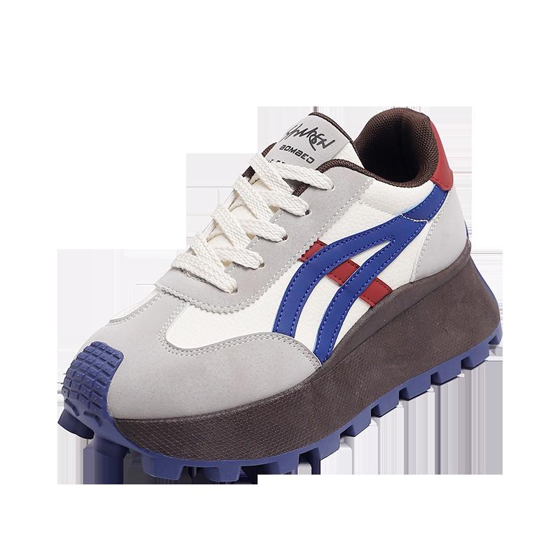 Autumn new heightened platform dad shoes women's versatile small board shoes classic Hong Kong style retro casual shoes