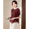 D.F.DEAR Women's Asymmetrical Hem Blouse