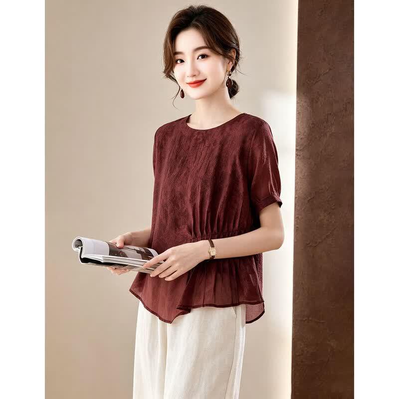 D.F.DEAR Women's Asymmetrical Hem Blouse