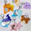 Whale Mirror Pendant Keyring Animals Bag Pendant Lovely Acrylic Keychain  Bag Accessory
