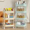 Kitchen Trolley Food-Grade Plastic 2/3/4-Tier Storage Cart with Silent Wheels Slim Design Snacks Apartment Storage Trolley