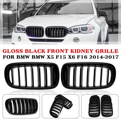Glossy Black Car Grille Grill Front Kidney Single Line For BMW X5 F15 X6 F16 X5M F85 X6M F86 2014-2018 Car Racing Grills