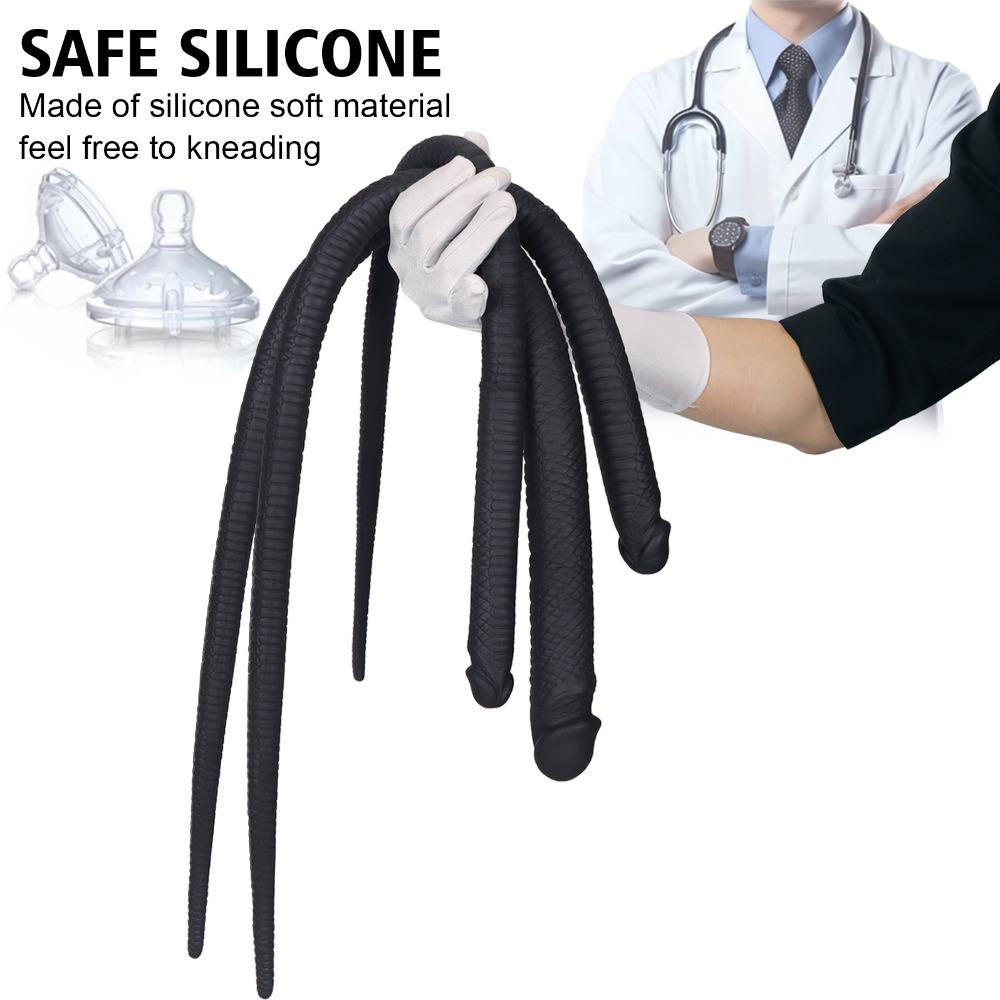 Soft Silicone Long Anal Plug for Men Women, Comfortable Stretching Prostate Massager Adult Sex Toys