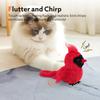 Flapping Cardinal Cat Toys, Interactive Cat Exercise Toy with Lifelike Bird Chirp, USB Rechargeable Automatic Cat Kicker Catnip Toys for Bored Indoor