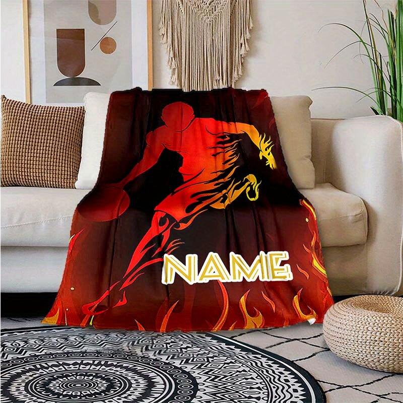 Basketball Enthusiast Customize Your Name Blanket Warm Comfortable And Soft Blankets Are Suitable For Home Lunch Break Blanket Office Sofa Sofa Gift