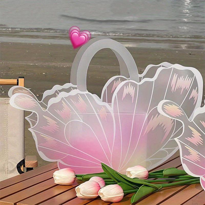 5pcs Candy Gifts Bags Party Supplies Handheld Flower Box Birthday Party Plastic Box Baby Shower 2 Styles