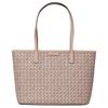 Beschichtete Canvas-Tragetasche mit durchgehendem Vintage-Blumenmuster für Damen, Pfirsich-Rosa 147748-650