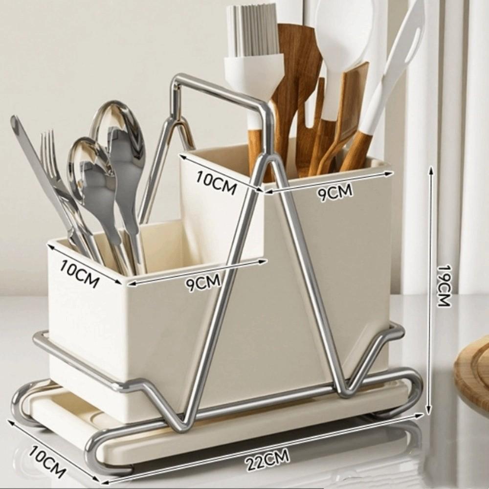 

Multi-functional Kitchen Storage Rack Countettop Type Wall-mounted Chopsticks Storage Box Stainless Steel Space-saving