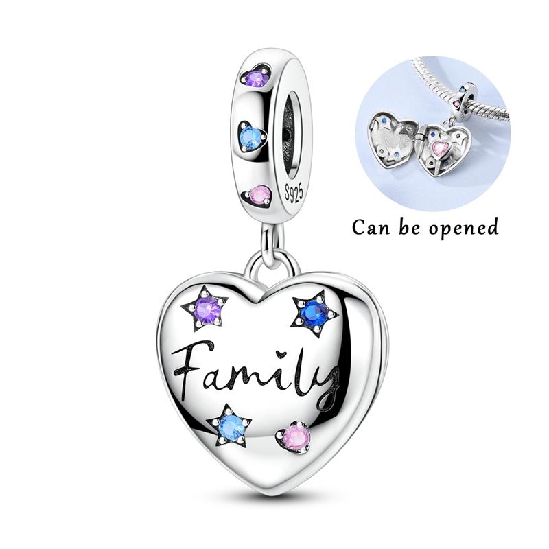 Sweet Copper Love Hearts Zircon Charms Pandent Beads Fit Original Bracelet For Women Necklace Fine Jewelry Diy Gift