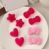 1 Pair Hair Clips Bowknot Heart Star Shape Hair Pins Velvet Material Cover Side Bangs Hairpins Hair Accessories