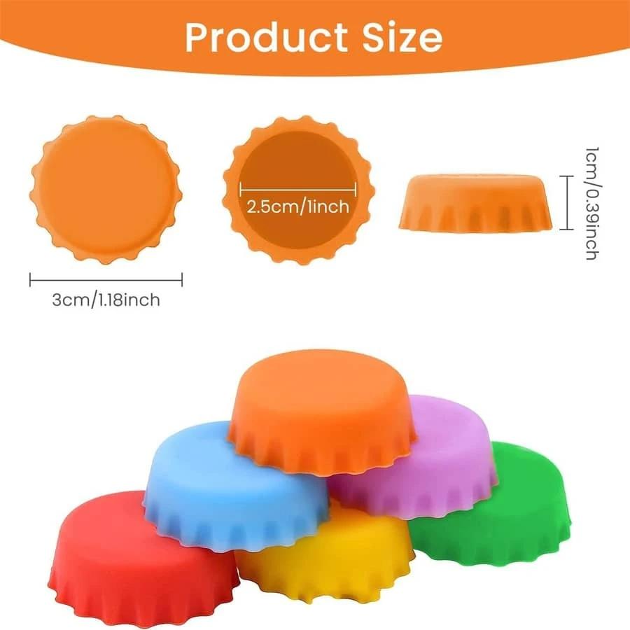 5/10/20Pcs Silicone Beer Bottle Caps Random Color Preservative Cover for Vinegar Soy Sealing Lid Wine Stopper Bar Accessories