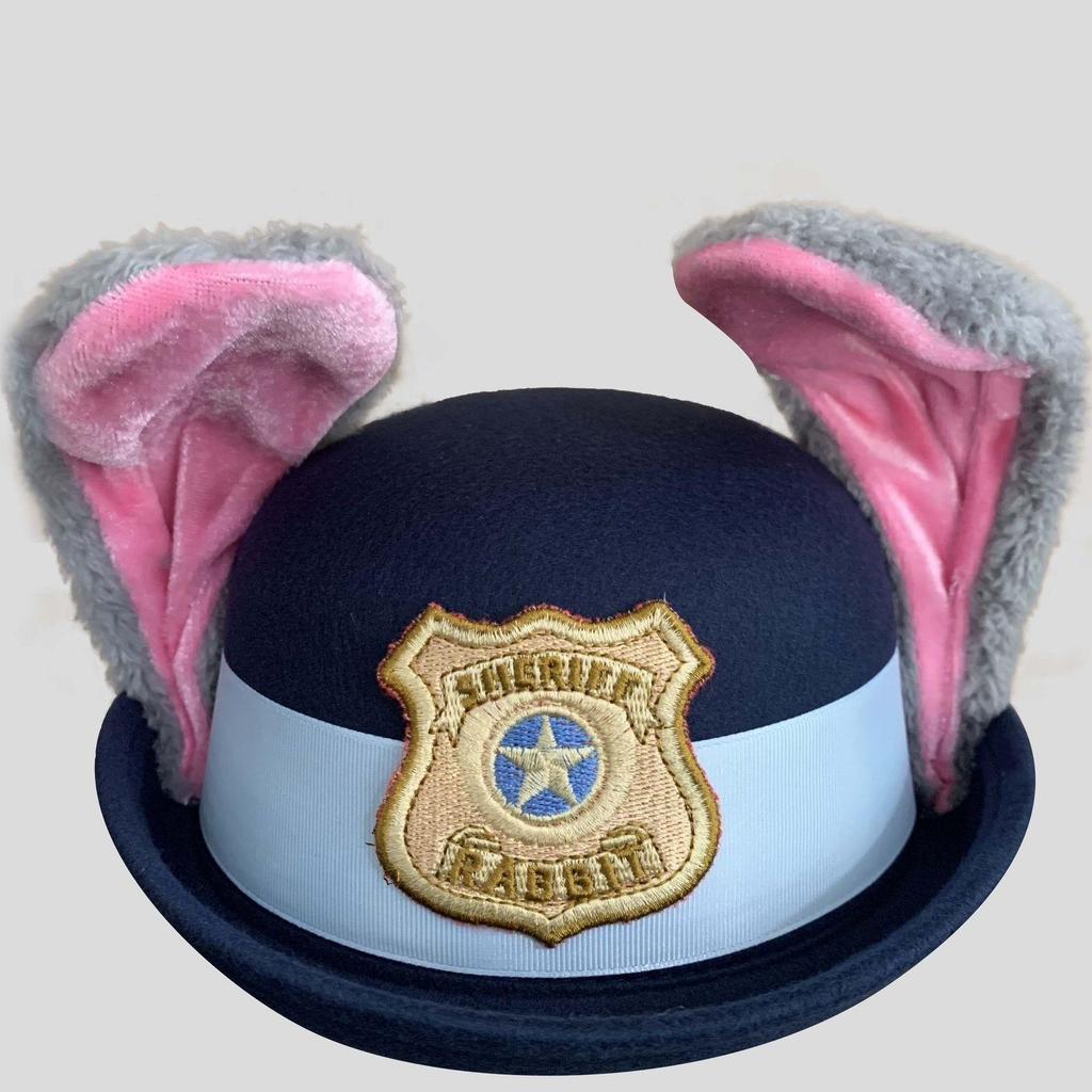 Judy Rabbit Police Officer Parent-Child Cosplay Hat with Rabbit Ears Headband for Kids