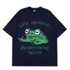 Life Update Everything Hurts Funny Frog Meme Tshirt Unisex Unisex Fashion Casual Cotton Tshirt Hiphop Loose Oversized Tshirts