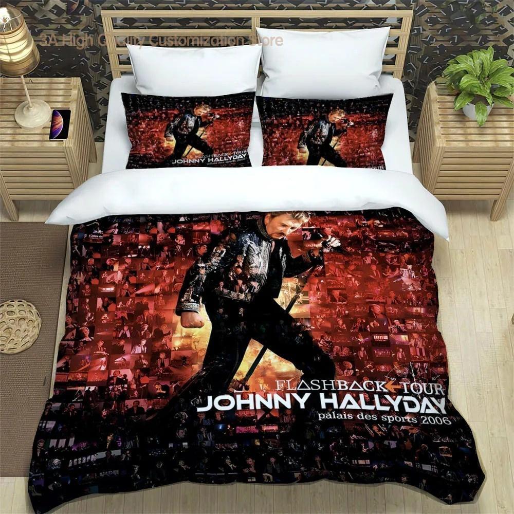 Rockstjärnan Johnny Hallyday Sängkläder utsökt sängkläder set påslakan sängtäcke set sängkläder set lyxig födelsedagspresent