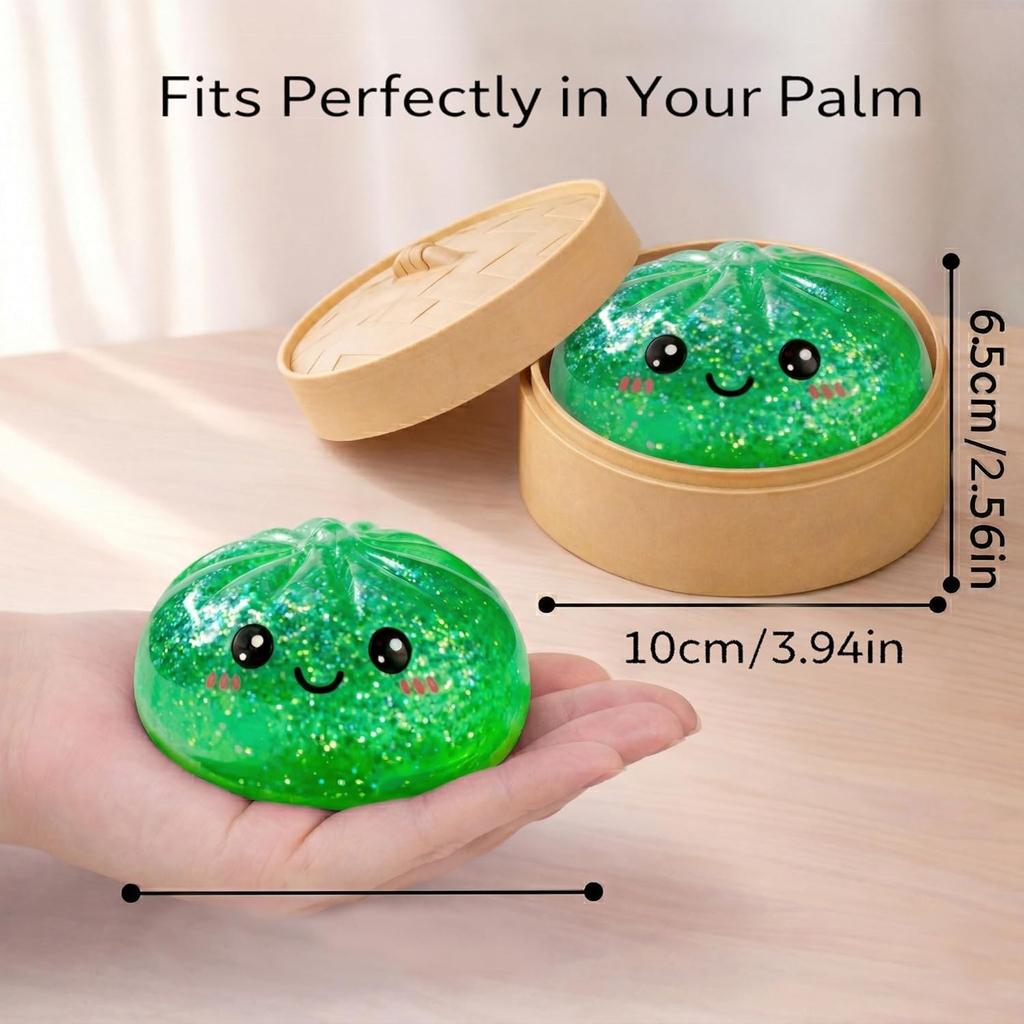 Zelený třpytivý gelový squishy knedlík Hračka na odbourání stresu Rychle se vrací Anti-stresové mačkání pro dospělé a děti
