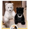 Adorable Plush Bear Doll Perfect For Kids Festival Gifts In Soft White Black And Brown Colors