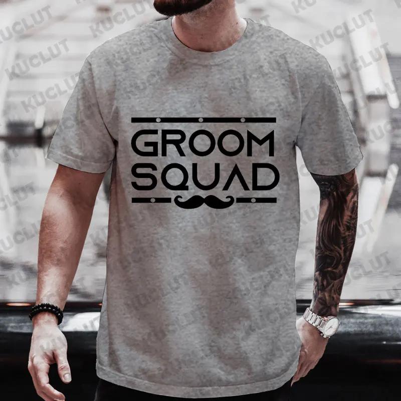 Team Future Groom Squad T-Shirt Friends Bachelor Stag Party Tshirt Groomsman Blouses Male Wedding Engagement Party Tees EVG Tops