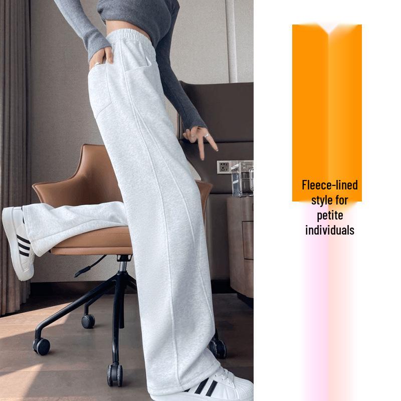 

Dark Plum Narrow-Leg Sweatpants with Plus Velvet for Women - New Autumn/Winter 2026 Collection L