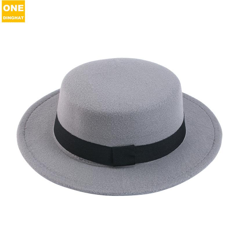 Beliebter Filzhut mit flacher Krempe, Freizeit-Hut, Damenbekleidung Vielseitiger Hut Lm-008